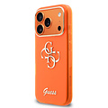 Guess Guess iPhone 17 Pro Max/iPhone 18 Pro Max Handyhülle 4G Schriftzug aus Metall Silberfarbener Rand - Orange
