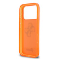 Guess Guess iPhone 17 Pro Max/iPhone 18 Pro Max Coque arrière 4G logo manuscrit métallique Bord argenté - Orange