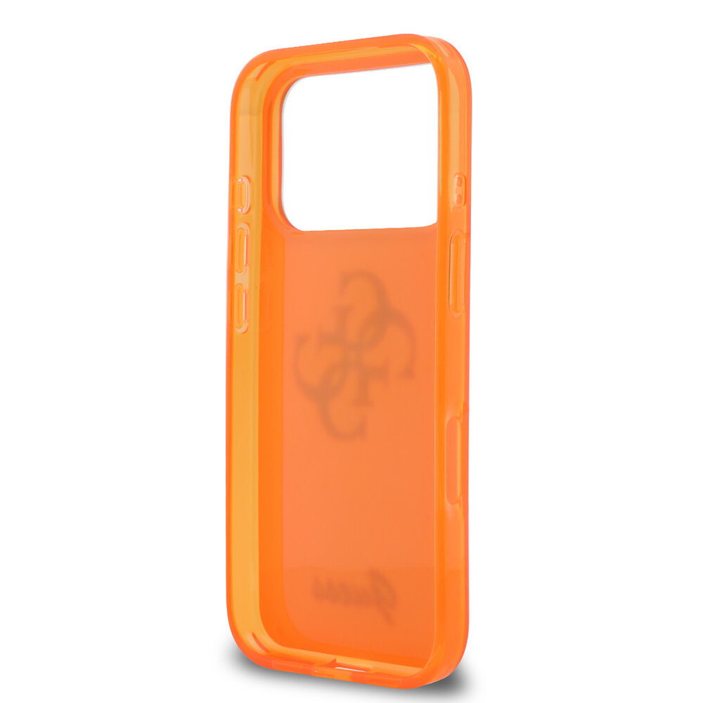 Guess Guess iPhone 17 Pro Max Back cover coque - 4G Script Metal Logo - Silver Edge - Orange