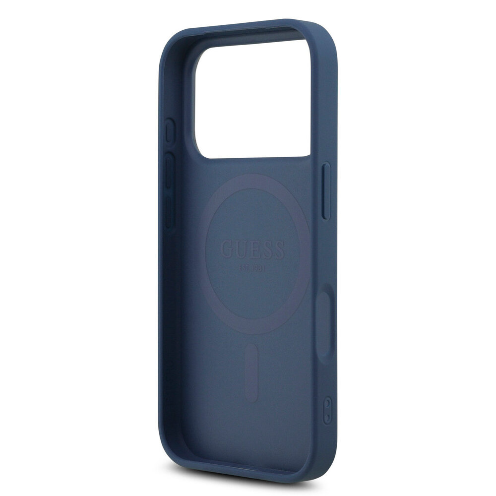 Guess Guess iPhone 17 Pro Backcover hoesje - MagSafe - Small 4G & Classic Metal Logo - Blauw