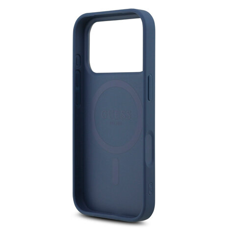 Guess Guess iPhone 17 Pro Backcover hoesje - MagSafe - Small 4G & Classic Metal Logo - Blauw