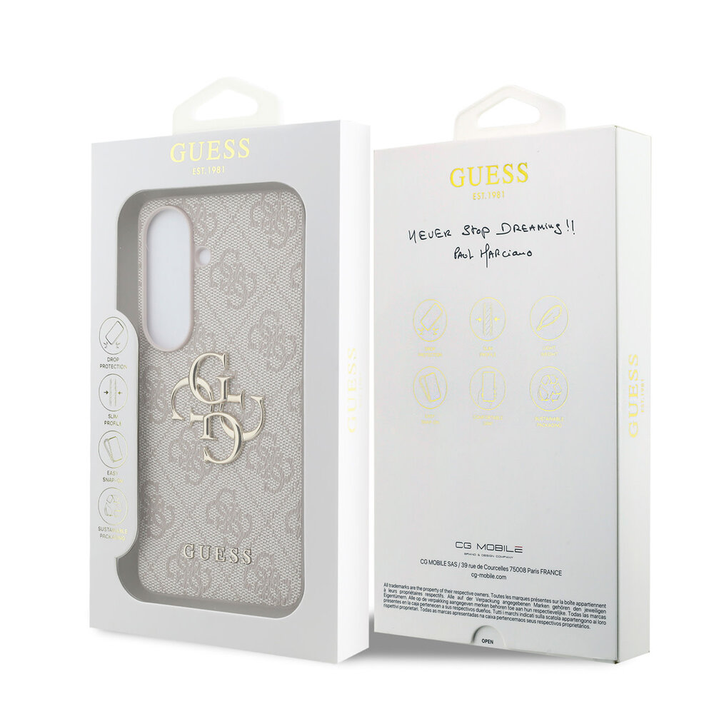 Guess Guess Galaxy S26 Backcover hoesje - 4G - Big Metal Logo - Roze