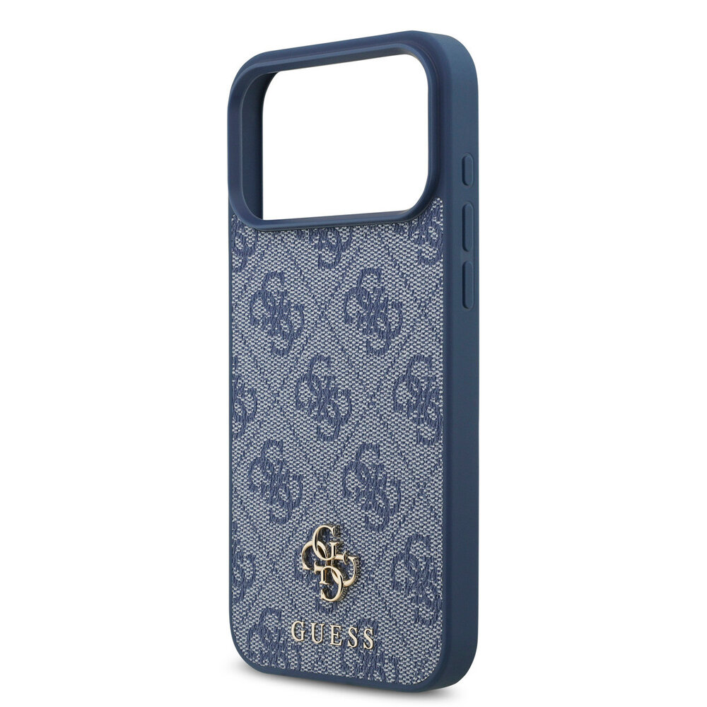Guess Guess iPhone 17 Pro Max Back cover coque - Bleu - MagSafe - Small 4G & Classic Metal Logo