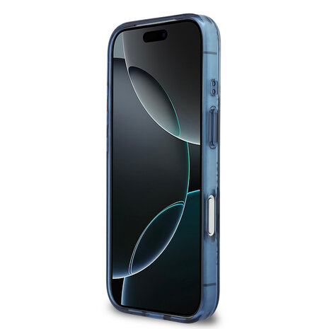 Guess Guess iPhone 17 Pro Max Back cover case - Magsafe - IML Peony Hot Stamp Design - Navy