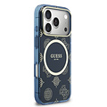 Guess Guess iPhone 17 Pro Max/iPhone 18 Pro Max Coque arrière MagSafe IML motif pivoine estampé à chaud - Bleu marine