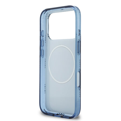 Guess Guess iPhone 17 Pro Max Backcover hoesje - Magsafe - IML Peony Hot Stamp Design - Navy