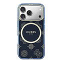 Guess Guess iPhone 17 Pro Max/iPhone 18 Pro Max Coque arrière MagSafe IML motif pivoine estampé à chaud - Bleu marine