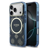 Guess Guess iPhone 17 Pro Max Back cover coque - Magsafe - IML Peony Hot Stamp Design - Navy Guess Guess iPhone 17 Pro Max Back cover coque - Magsafe - IML Peony Hot Stamp Design - Navy