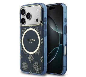 Guess Guess iPhone 17 Pro Max Back cover coque - Magsafe - IML Peony Hot Stamp Design - Navy Guess Guess iPhone 17 Pro Max Back cover coque - Magsafe - IML Peony Hot Stamp Design - Navy