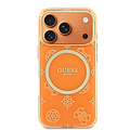 Guess Guess iPhone 17 Pro Max/iPhone 18 Pro Max Handyhülle MagSafe IML geprägtes Pfingstrosenmotiv - Orange