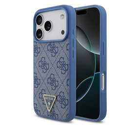 Guess Guess iPhone 17 Pro Backcover hoesje - MagSafe With Crossbody Lanyard - 4G Triangle Logo - Blauw