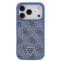 Guess Guess iPhone 17 Pro/iPhone 18 Pro Coque arrière MagSafe cordon bandoulière 4G logo triangulaire - Bleu