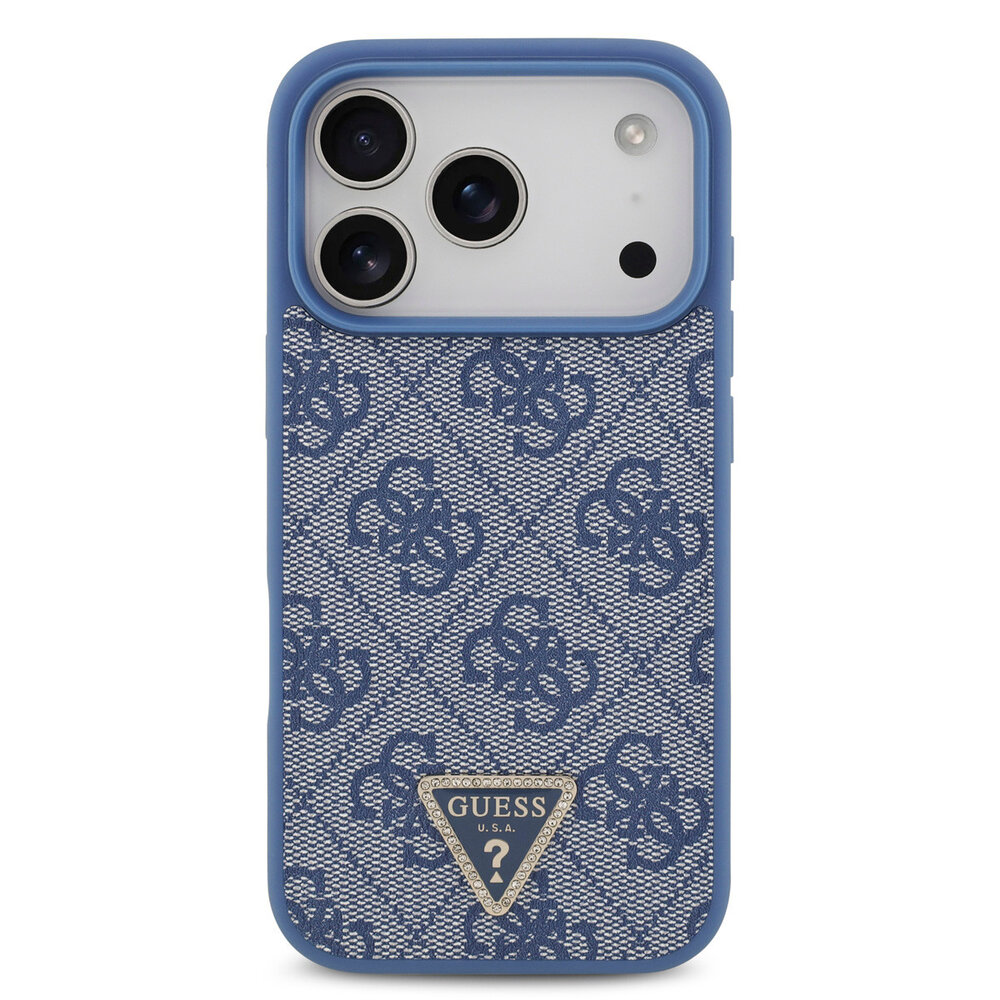 Guess Guess iPhone 17 Pro Back cover case - MagSafe With Crossbody Lanyard - 4G Triangle Logo - Blue