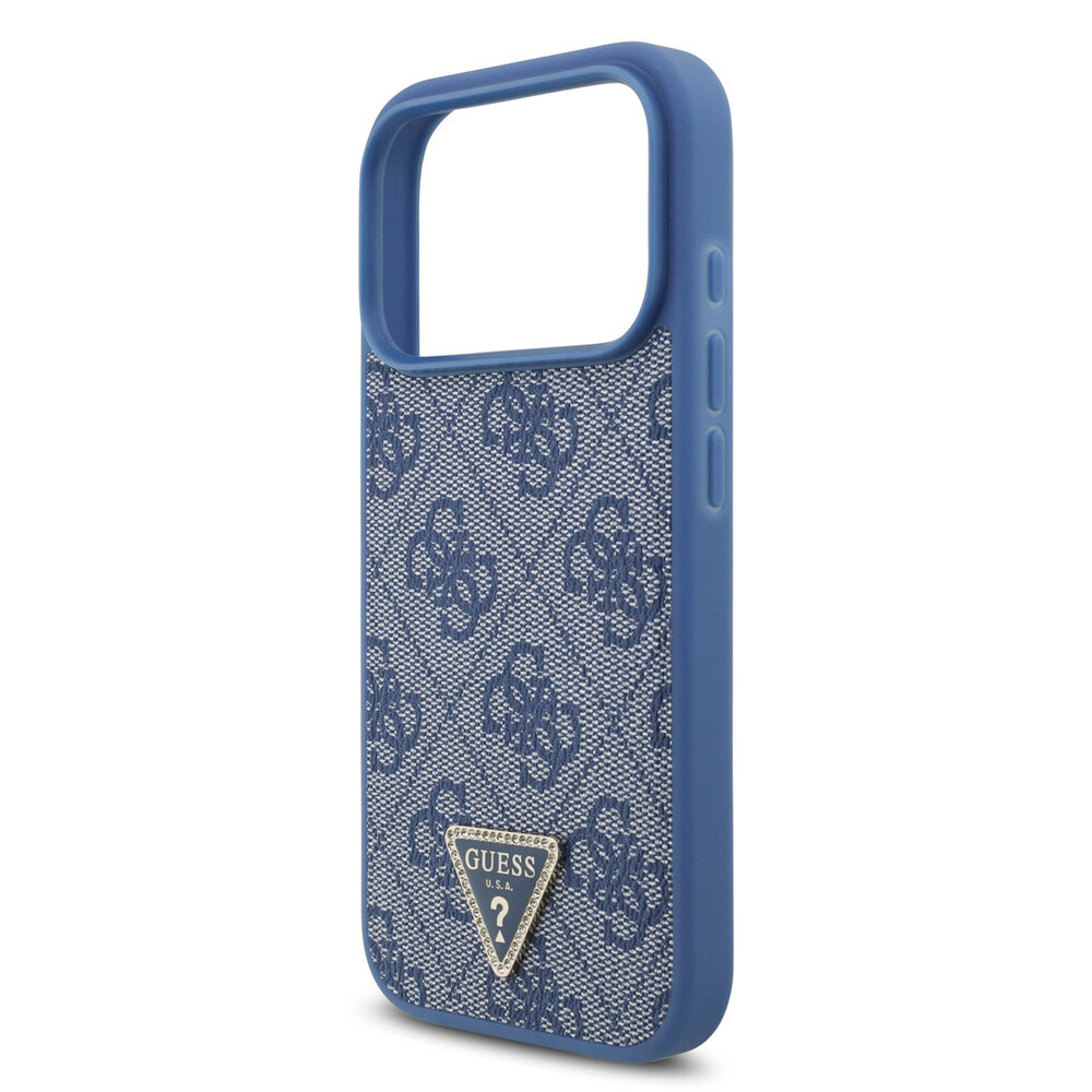 Guess Guess iPhone 17 Pro Back cover case - MagSafe With Crossbody Lanyard - 4G Triangle Logo - Blue