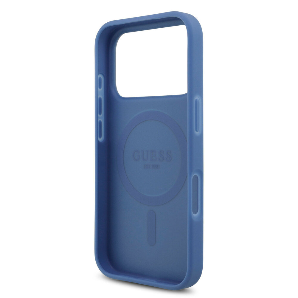 Guess Guess iPhone 17 Pro Back cover coque - MagSafe With Crossbody Lanyard - 4G Triangle Logo - Bleu