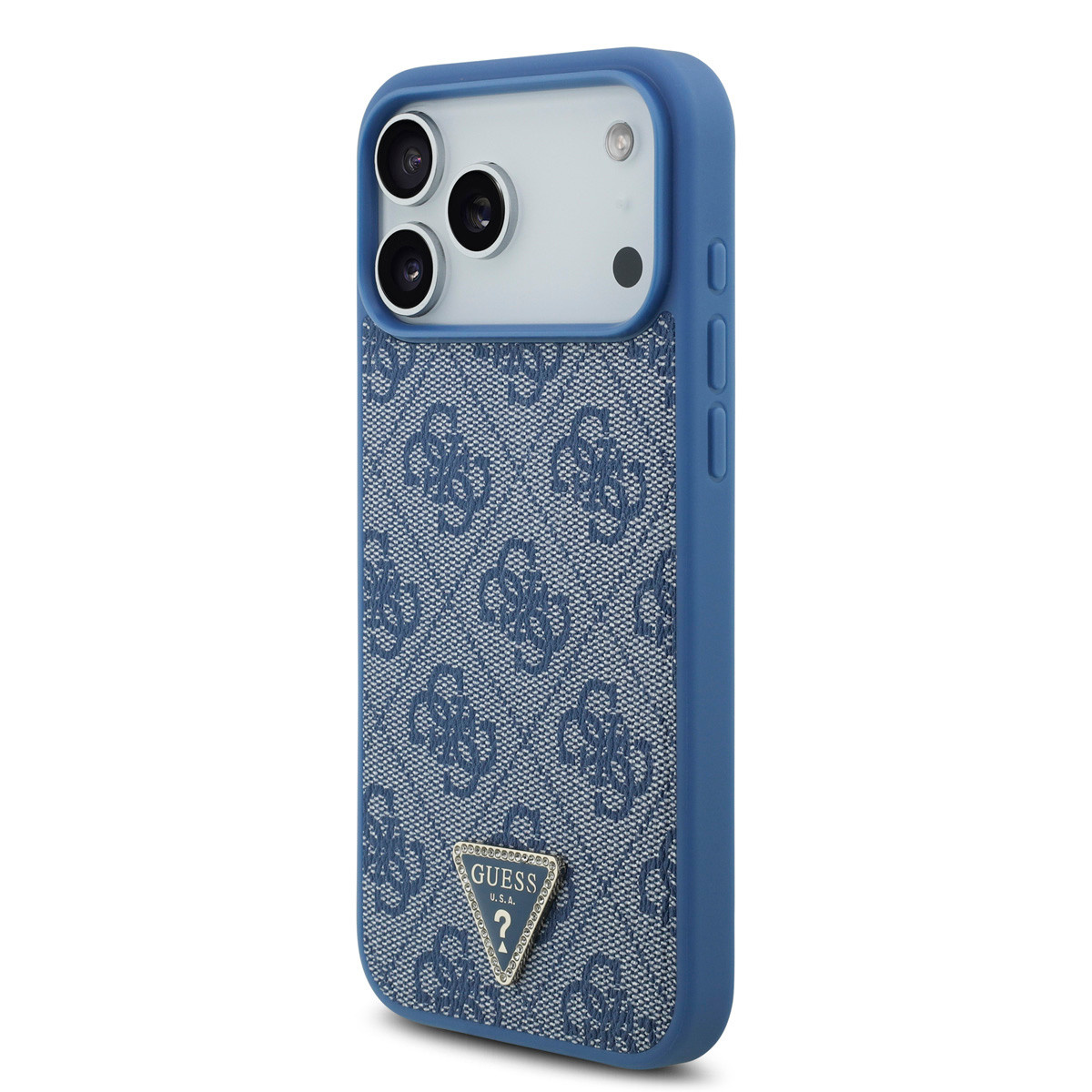 Guess Guess iPhone 17 Pro Max Backcover hoesje - MagSafe With Crossbody Lanyard - 4G Triangle Logo - Blauw, foto 2 van 6