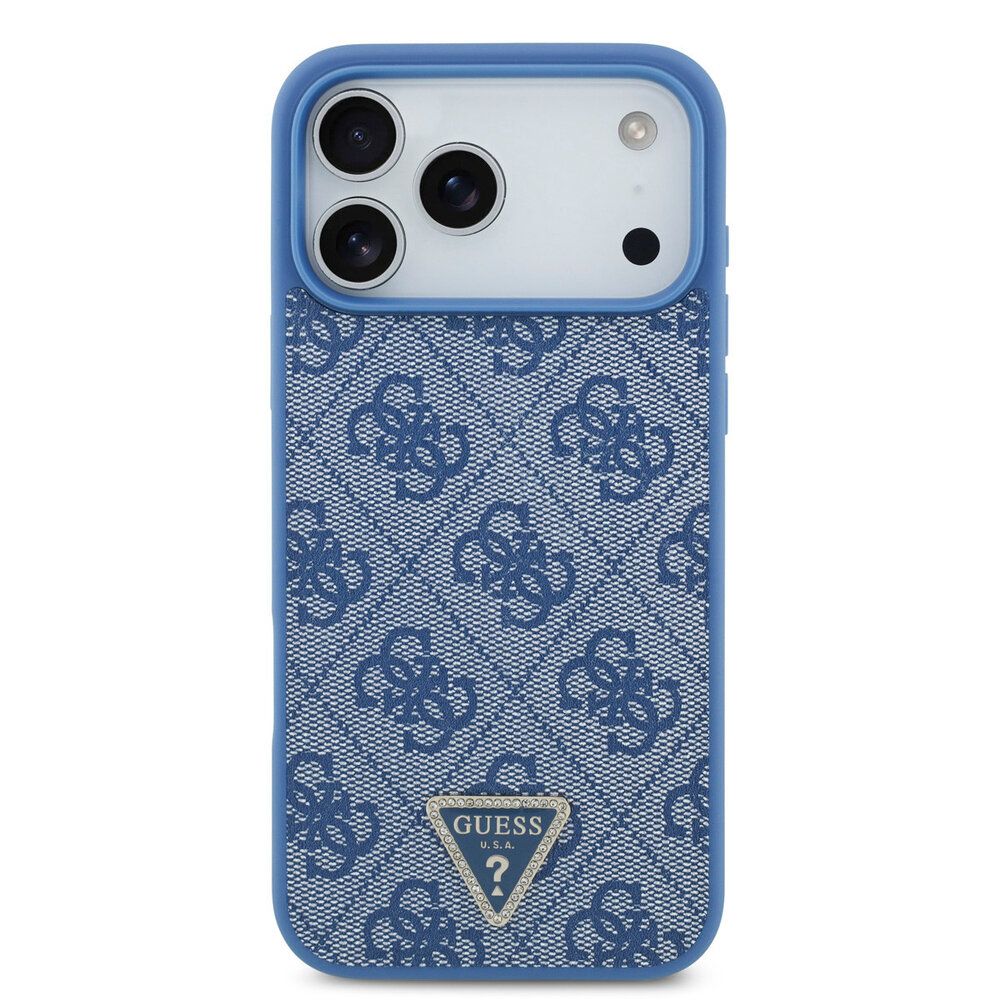 Guess Guess iPhone 17 Pro Max  Back cover case - MagSafe With Crossbody Lanyard - 4G Triangle Logo - Blue
