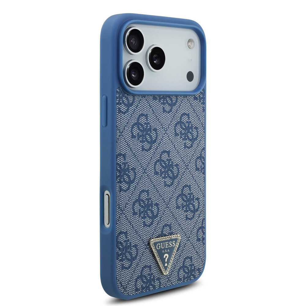 Guess Guess iPhone 17 Pro Max  Backcover hoesje - MagSafe With Crossbody Lanyard - 4G Triangle Logo - Blauw