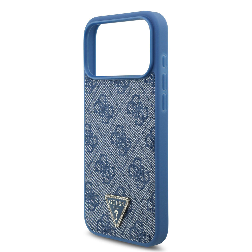 Guess Guess iPhone 17 Pro Max  Back cover coque - MagSafe With Crossbody Lanyard - 4G Triangle Logo - Bleu