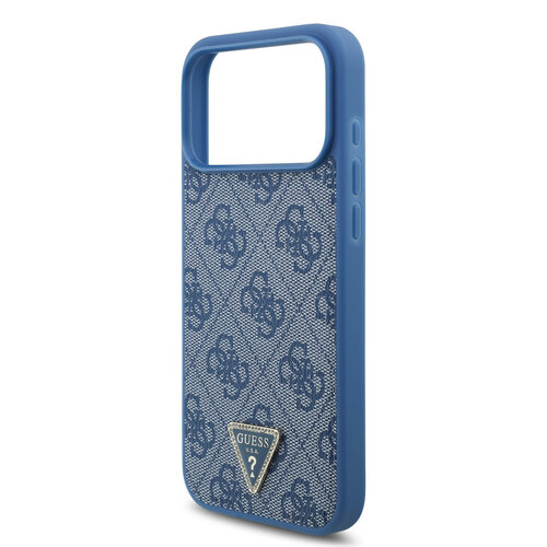Guess Guess iPhone 17 Pro Max/iPhone 18 Pro Max Coque arrière MagSafe cordon bandoulière 4G logo triangulaire - Bleu