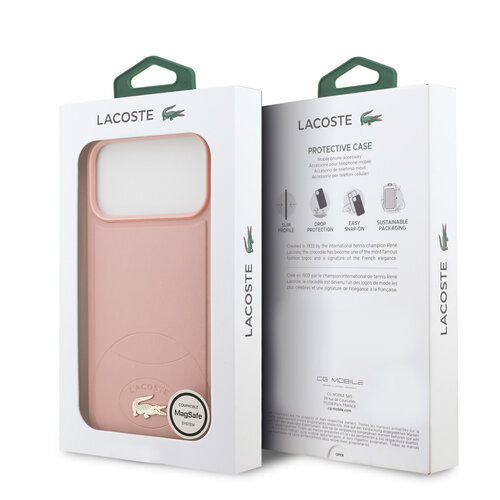 Lacoste Lacoste iPhone 17 Pro Max/iPhone 18 Pro Max Coque arrière MagSafe Design Bliss - Rose