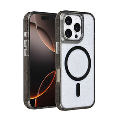 TUNIQ iPhone 16 Pro Backcover hoesje - Magsafe - Glitter - Hanger - Zwart