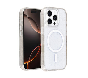 TUNIQ TUNIQ iPhone 16 Pro Back cover coque - Magsafe - Glitter - Hanger - Transparent