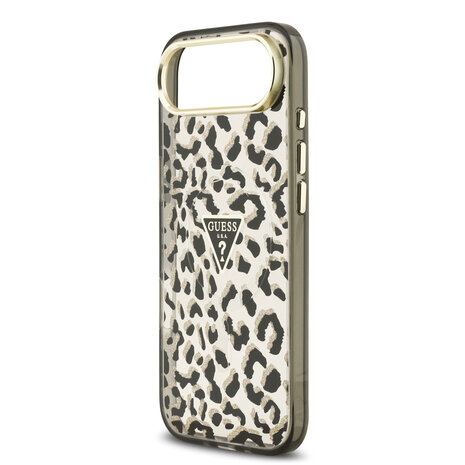 Guess Guess iPhone 17 Air Back cover coque - Noir - Magsafe - Leopard Glitter Edition