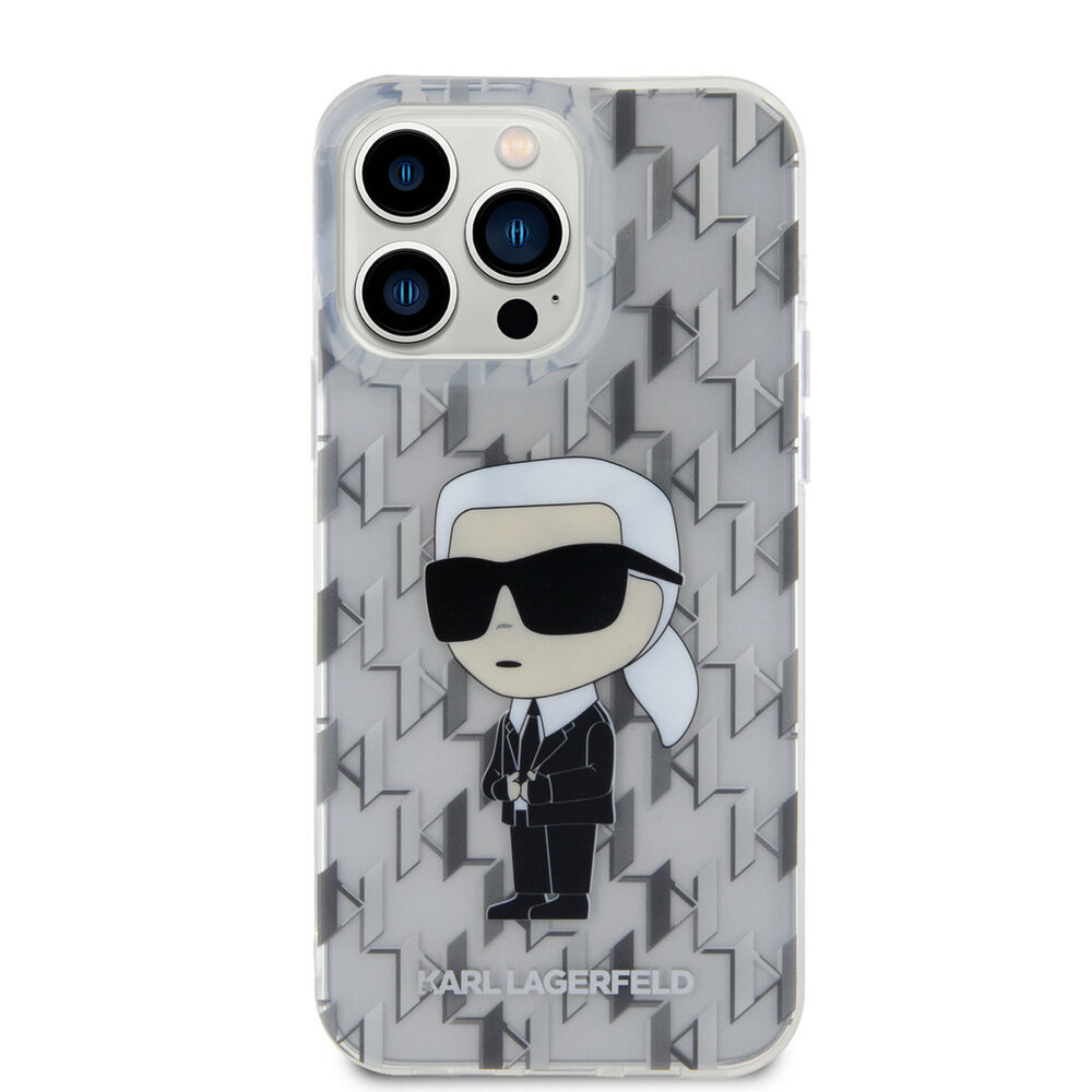 Karl Lagerfeld Karl Lagerfeld iPhone 15 Pro Max Hardcase hoesje - Ikonik Monogram - Transparant
