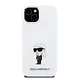 Karl Lagerfeld Karl Lagerfeld iPhone 15 Plus & 14 Plus Backcover hoesje Ikonik metal pin - Wit