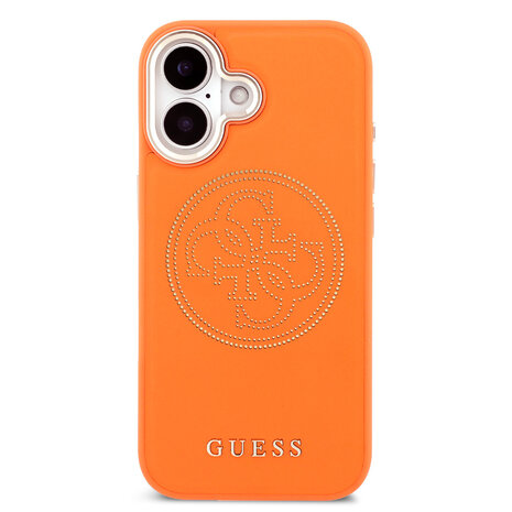 Guess Guess iPhone 17 Back-Cover hul - MagSafe - 4G Perforated Logo - Orange Guess Guess iPhone 17 Back-Cover hul - MagSafe - 4G Perforated Logo - Orange