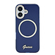 Guess Guess iPhone 17 Back-Cover hul - Magsafe - Metal Logo - Gold Edge - Blau Guess Guess iPhone 17 Back-Cover hul - Magsafe - Metal Logo - Gold Edge - Blau
