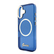Guess Guess iPhone 17 Back cover case - Magsafe - Metal Logo - Gold Edge - Blue Guess Guess iPhone 17 Back cover case - Magsafe - Metal Logo - Gold Edge - Blue