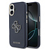 Guess iPhone 17 Back-Cover hul - MagSafe - Saffiano Leather - 4G Resin Logo - Blau