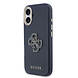 Guess Guess iPhone 17 Backcover hoesje - MagSafe - Saffiano Leather - 4G Resin Logo - Blauw