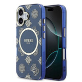 Guess Guess iPhone 17 Back cover coque - Magsafe - IML Peony Hot Stamp Design - Bleu