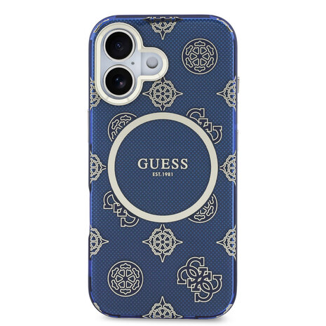 Guess Guess iPhone 17 Backcover hoesje - Magsafe - IML Peony Hot Stamp Design - Blauw Guess Guess iPhone 17 Backcover hoesje - Magsafe - IML Peony Hot Stamp Design - Blauw