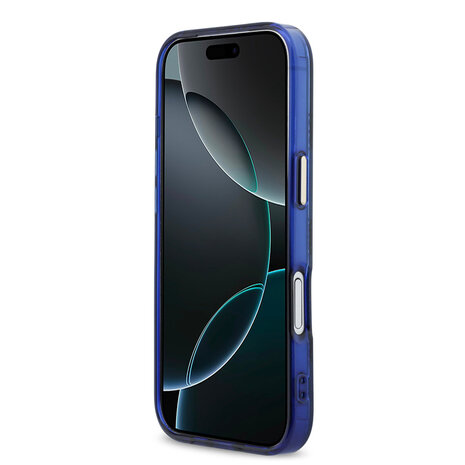 Guess Guess iPhone 17 Back-Cover hul - Magsafe - IML Peony Hot Stamp Design - Blau Guess Guess iPhone 17 Back-Cover hul - Magsafe - IML Peony Hot Stamp Design - Blau