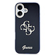 Guess Guess iPhone 17 Back cover case - 4G Script Metal Logo - Silver Edge - Blue
