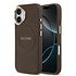 Guess iPhone 17 Back-Cover hul - Magsafe - PU Leather Peony Hot Stamp Design - Braun