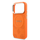 Guess Guess iPhone 17 Pro Back cover case - Magsafe - PU Leather Peony Hot Stamp Design - Orange
