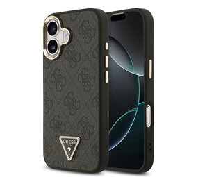 Guess Guess iPhone 17 Back cover coque - MagSafe - 4G Triangle Logo - Gold Edge - Noir Guess Guess iPhone 17 Back cover coque - MagSafe - 4G Triangle Logo - Gold Edge - Noir