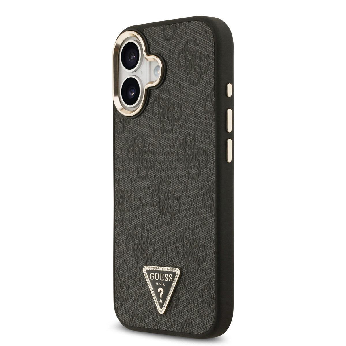 Guess Guess iPhone 17 Backcover hoesje - MagSafe - 4G Triangle Logo - Gold Edge - Zwart, foto 2 van 6