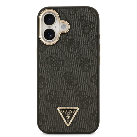 Guess Guess iPhone 17 Back cover coque - MagSafe - 4G Triangle Logo - Gold Edge - Noir Guess Guess iPhone 17 Back cover coque - MagSafe - 4G Triangle Logo - Gold Edge - Noir