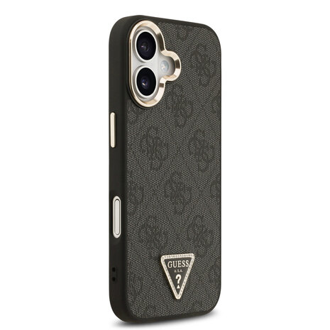 Guess Guess iPhone 17 Back-Cover hul - MagSafe - 4G Triangle Logo - Gold Edge - Schwarz Guess Guess iPhone 17 Back-Cover hul - MagSafe - 4G Triangle Logo - Gold Edge - Schwarz