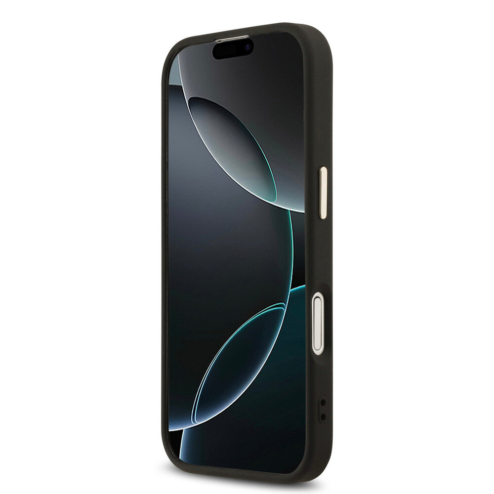 Guess Guess iPhone 17 Back cover case - MagSafe - 4G Triangle Logo - Gold Edge - Black Guess Guess iPhone 17 Back cover case - MagSafe - 4G Triangle Logo - Gold Edge - Black