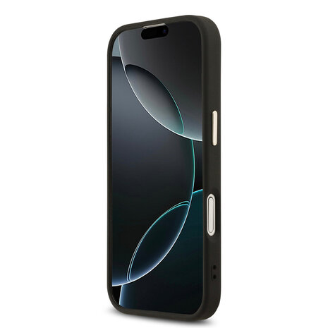 Guess Guess iPhone 17 Back cover case - MagSafe - 4G Triangle Logo - Gold Edge - Black Guess Guess iPhone 17 Back cover case - MagSafe - 4G Triangle Logo - Gold Edge - Black