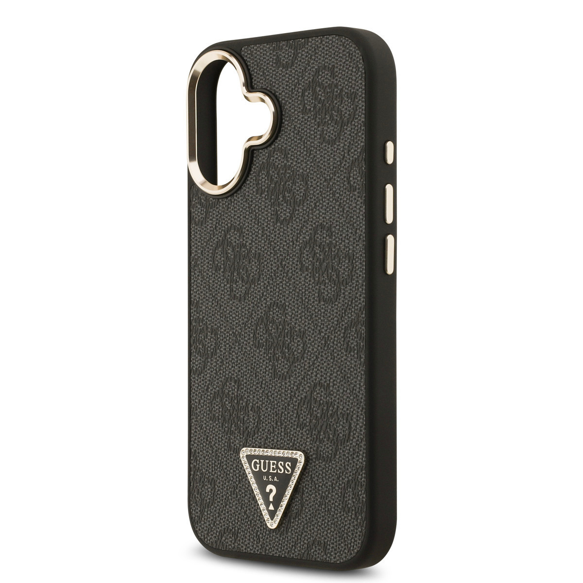 Guess Guess iPhone 17 Backcover hoesje - MagSafe - 4G Triangle Logo - Gold Edge - Zwart, foto 5 van 6