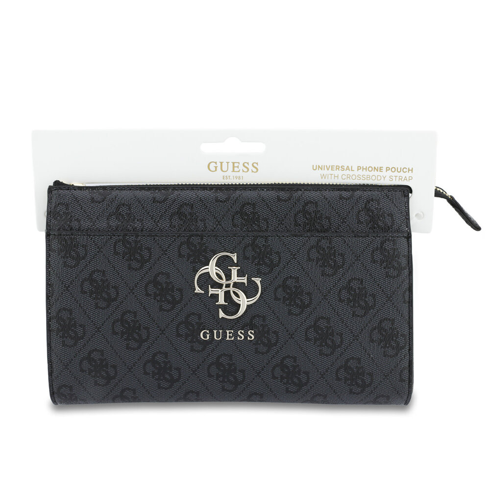 Guess Guess PU Leather Phone Pouch - Big 4G Logo - Zwart