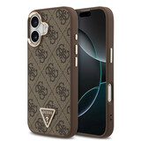 Guess Guess iPhone 17 Back cover case - MagSafe - 4G Triangle Logo - Gold Edge - Brown
